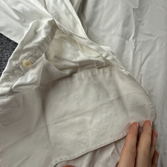 David Donahue 18 34/35 French Cuff Cotton White Button Up Shirt Men Solid Spread - Picture 5 of 16